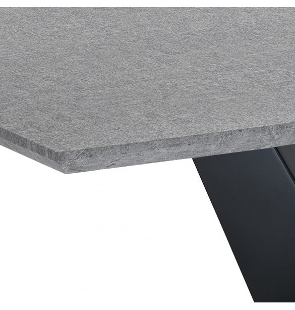 Tavolo allungabile moderno base nero opaco piano colore cemento cm 160/200x90x75h