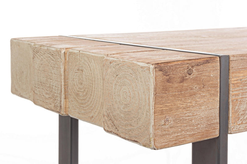 Tavolo alto da bar in metallo piano in legno di abete stile industriale cm 200x50x110h