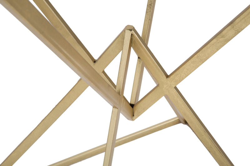 Tavolo bar alto quadrato struttura in metallo colore oro piano in vetro cm 60x60x105h