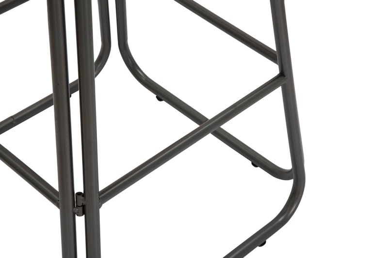 Tavolo tondo alto da bar industrial base in metallo piano in legno cm Ø 80x106h