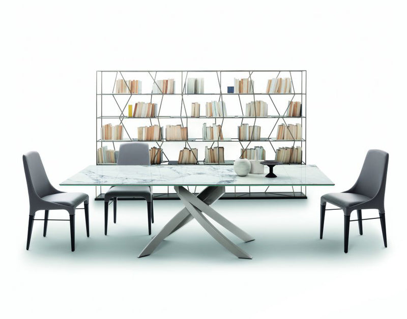 Artistico fisso - Tavolo design Bontempi rettangolare base in acciaio piano in supermarmo cm 200x100x75h - vari colori