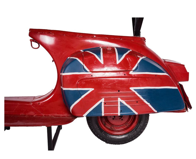 Tavolo vintage e industrial vespa fantasia bandiera inglese cm 166x46x86h