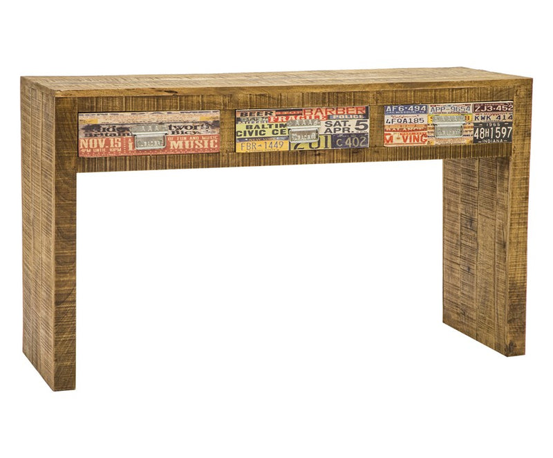 Consolle da ingresso moderna in legno abete di prima scelta invecchiato
