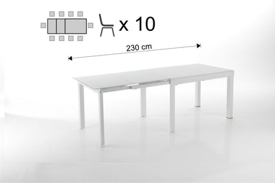 tavolo bianco moderno piano in vetro