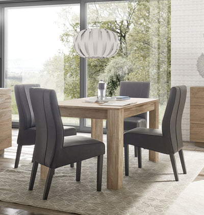 Santiago - Sala pranzo completa moderna con tavolo allungabile e madie in legno