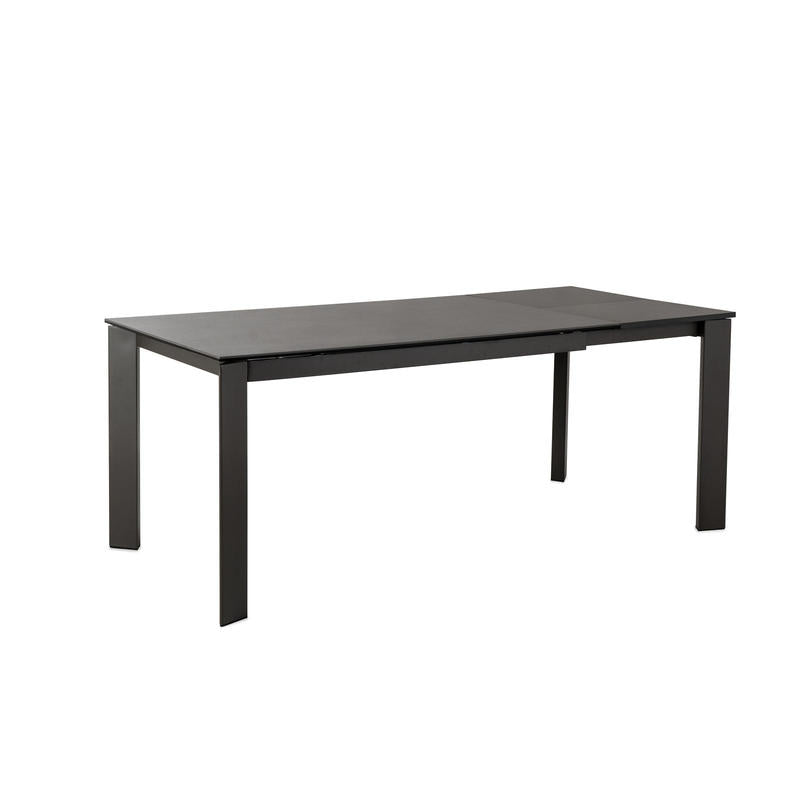 Tavolo da pranzo allungabile piano in ceramica gambe in metallo colore grigio cm 140/190x90x76h