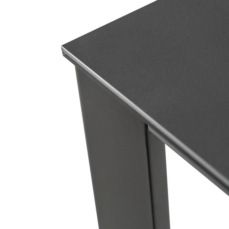 Tavolo da pranzo allungabile piano in ceramica gambe in metallo colore grigio cm 140/190x90x76h