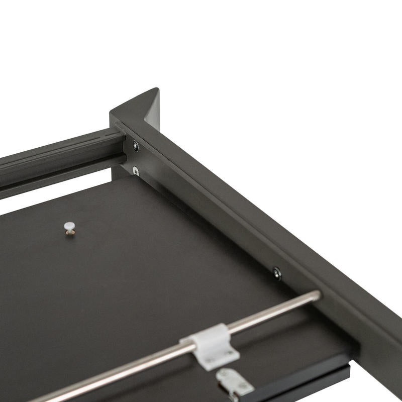 Tavolo da pranzo allungabile piano in ceramica gambe in metallo colore grigio cm 140/190x90x76h