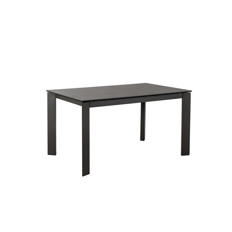 Tavolo da pranzo allungabile piano in ceramica gambe in metallo colore grigio cm 140/190x90x76h