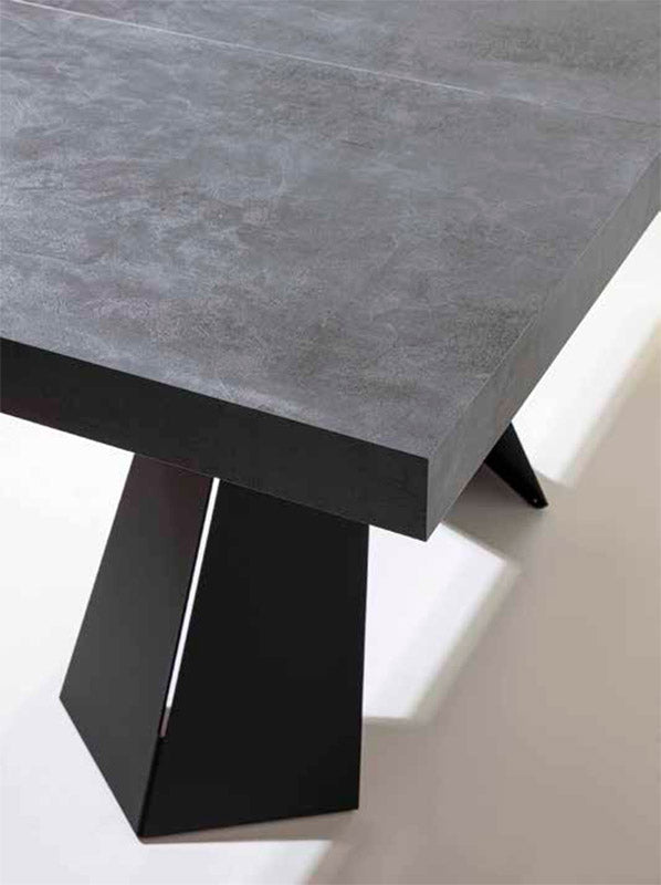 Groven - Tavolo da pranzo allungabile in legno e metallo cm 120/220x80x77h - vari colori