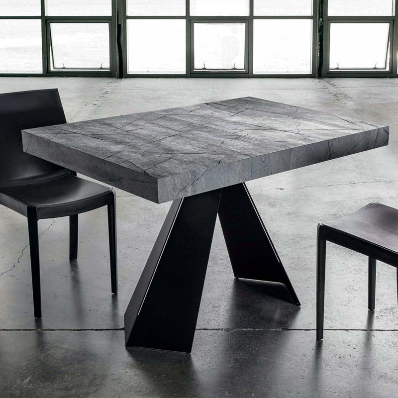 Groven - Tavolo da pranzo allungabile in legno e metallo cm 120/220x80x77h - vari colori