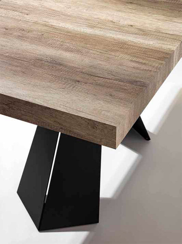 Groven - Tavolo da pranzo allungabile in legno e metallo cm 120/220x80x77h - vari colori