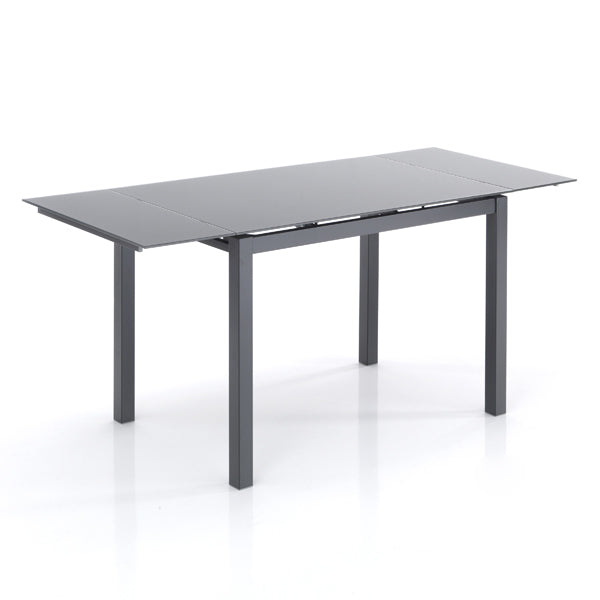 Tavolo allungabile moderno da pranzo in vetro e metallo cm 110/170x70x76h - vari colori