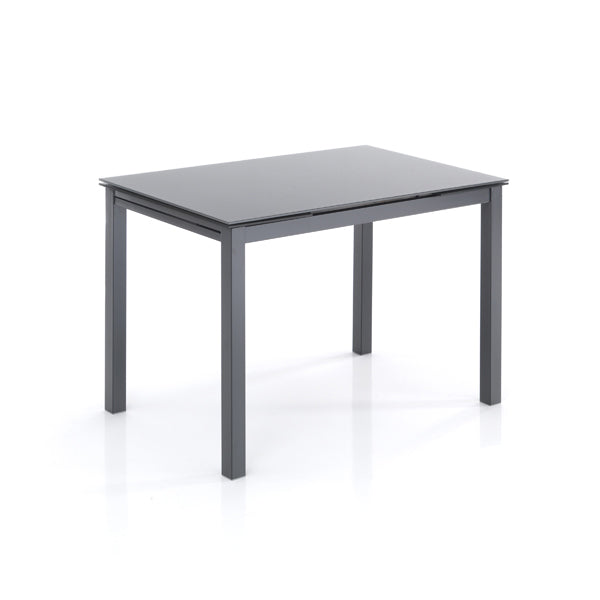 Tavolo allungabile moderno da pranzo in vetro e metallo cm 110/170x70x76h - vari colori