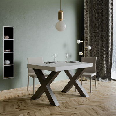 tavolo da pranzo fisso moderno piano colore bianco frassino