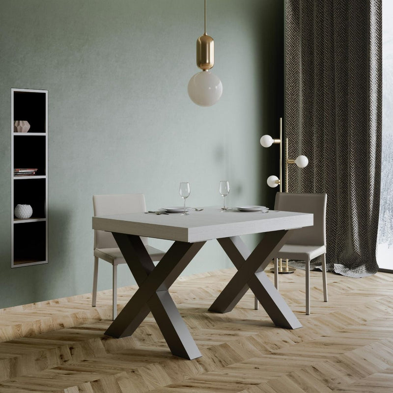 tavolo da pranzo fisso moderno piano colore bianco frassino