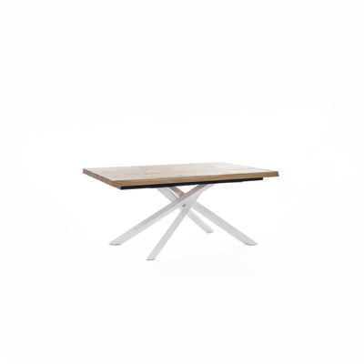 Tavolo da soggiorno fisso piano in legno gambe incrociate cm 160x90x76h - vari colori