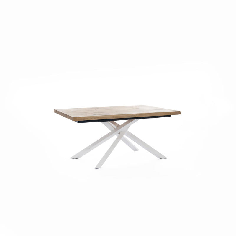 Tavolo da soggiorno fisso piano in legno gambe incrociate cm 160x90x76h - vari colori