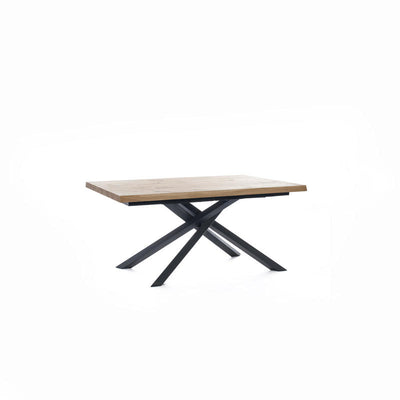 Tavolo da soggiorno fisso piano in legno gambe incrociate cm 160x90x76h - vari colori