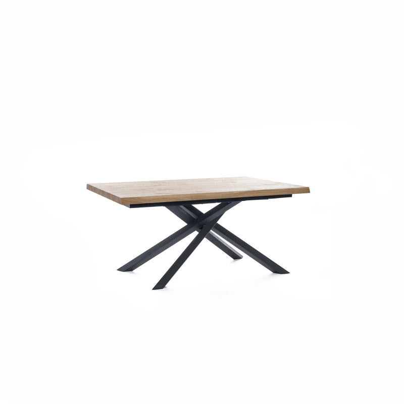 Tavolo da soggiorno fisso piano in legno gambe incrociate cm 160x90x76h - vari colori