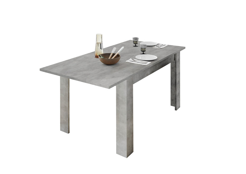 tavolo da pranzo in legno allungabile e cemento
