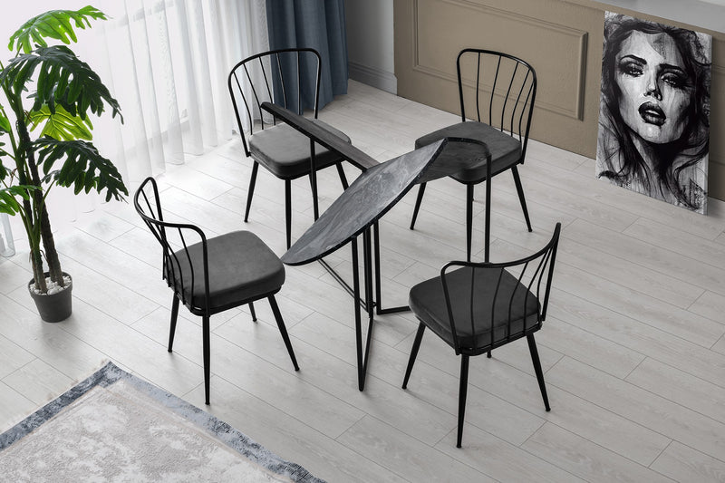 Tavolo dining pieghevole design rotondo gambe in metallo cm 100x100x72h - vari colori