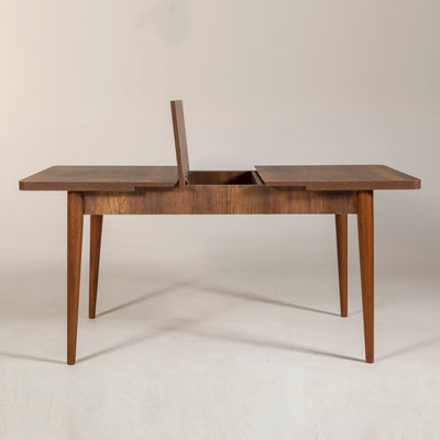 Tavolo allungabile classico e contemporaneo in legno noce cm 129/163x80x75h