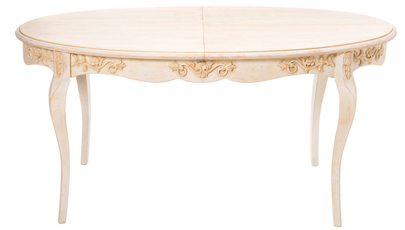 Tavolo da salotto ovale allungabile in legno stile classico cm 160x110x80h