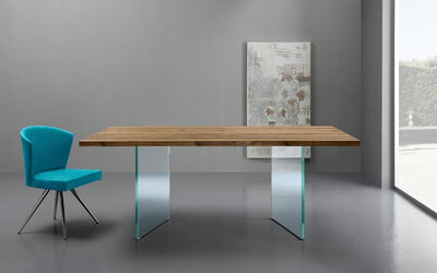tavolo design allungabile Tride piano laminato rovere slavonia 002