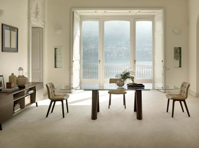 Aron fisso - Tavolo contemporaneo Bontempi con gambe in legno cm 200x106x75h - vari colori