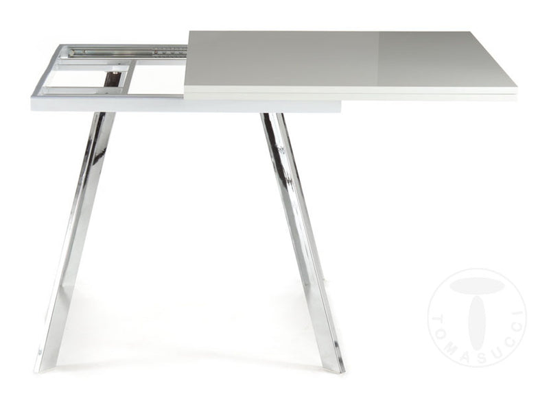 Tavolo moderno in metallo e mdf allungabile con apertura a libro