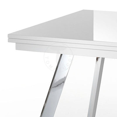 Tavolo moderno in metallo e mdf allungabile con apertura a libro