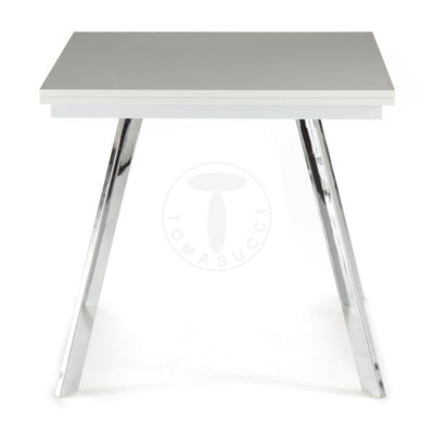 Tavolo moderno in metallo e mdf allungabile con apertura a libro 