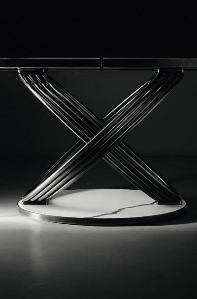 Fusion Ring - Tavolo rotondo Bontempi design moderno con parte centrale girevole cm Ø 150x76h - vari colori