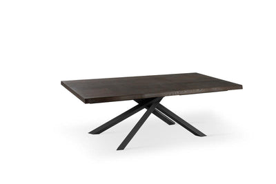 Tavolo da pranzo allungabile in legno gambe incrociate in metallo cm 160/240x90x76h - vari colori