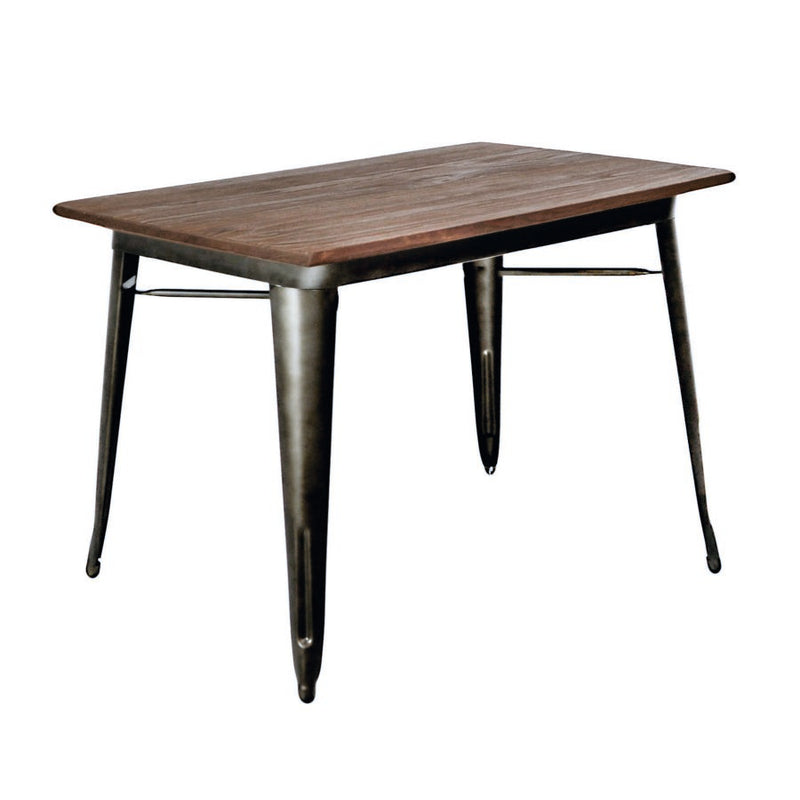 tavolo design stile industriale ferro e legno sala da pranzo salotto cucina colore bianco