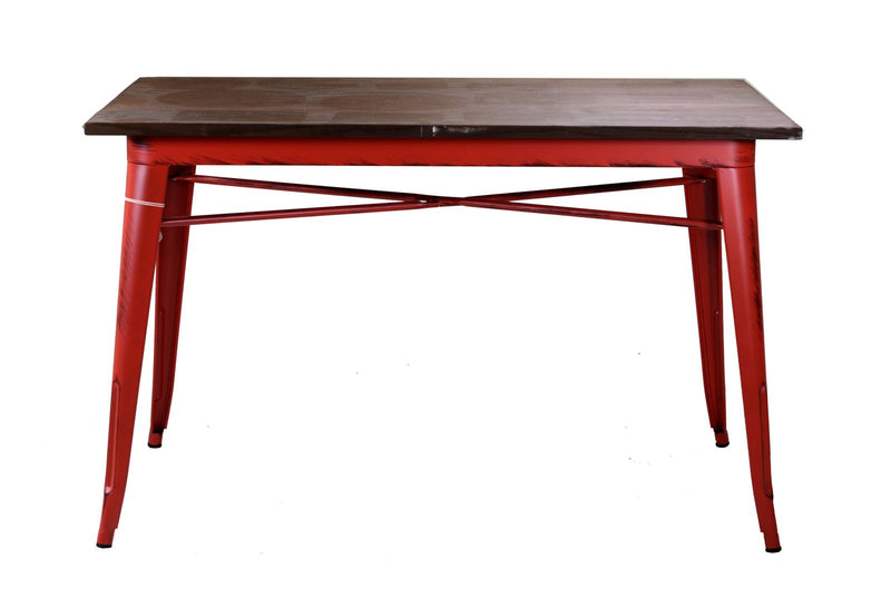 tavolo design stile industriale ferro e legno sala da pranzo salotto cucina colore bianco