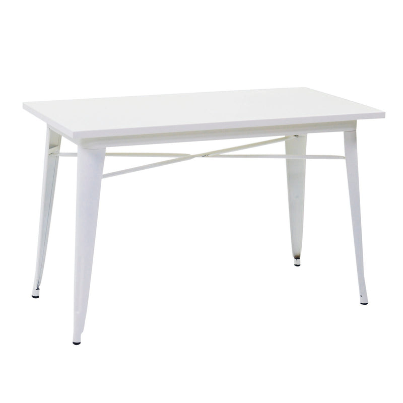 Tavolo fisso industrial in ferro colore bianco cm 120x60x76h