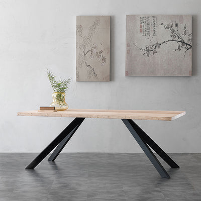 Tavolo da pranzo fisso Bio Metal in legno e metallo design moderno - varie misure