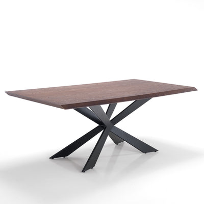 Tavolo da salotto design moderno base in metallo scuro piano in legno cm 200x100x76h - vari colori