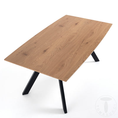 Tavolo moderno scrivania gambe in metallo piano in legno cm 160x90x76h