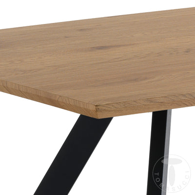 Tavolo moderno scrivania gambe in metallo piano in legno cm 160x90x76h