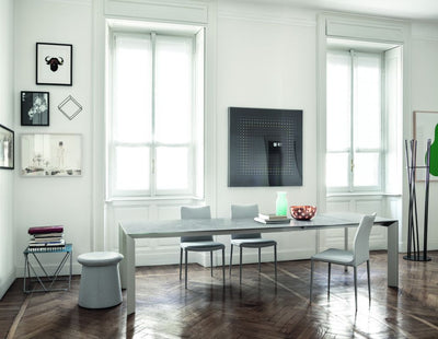 tavolo allungabile Genio Bontempi piano supermamo grigio serena struttura grigio chiaro  