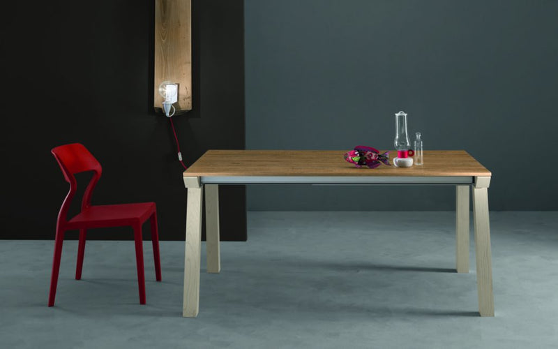 tavolo Genius piano nobilitato tavolato quercia 200 struttura frassino tinto abete bianco nordico 008