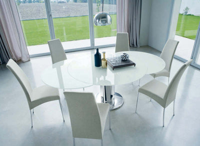 Giro - Tavolo rotondo allungabile Bontempi gamba centrale in acciaio cm Ø 130/210x75h - vari colori