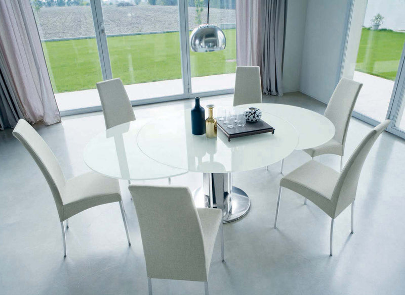 Giro - Tavolo rotondo allungabile Bontempi gamba centrale in acciaio cm Ø 130/210x75h - vari colori