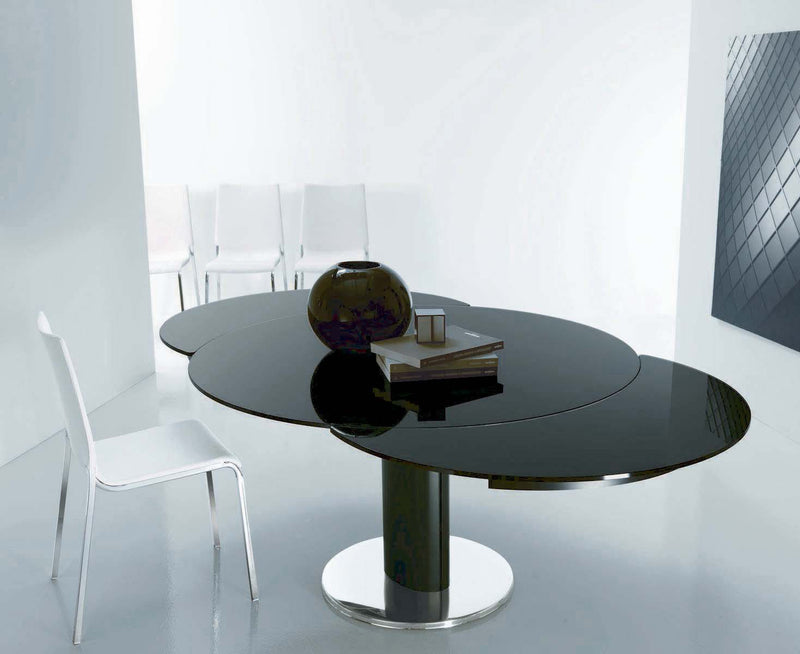 Giro - Tavolo rotondo allungabile Bontempi gamba centrale in acciaio cm Ø 130/210x75h - vari colori