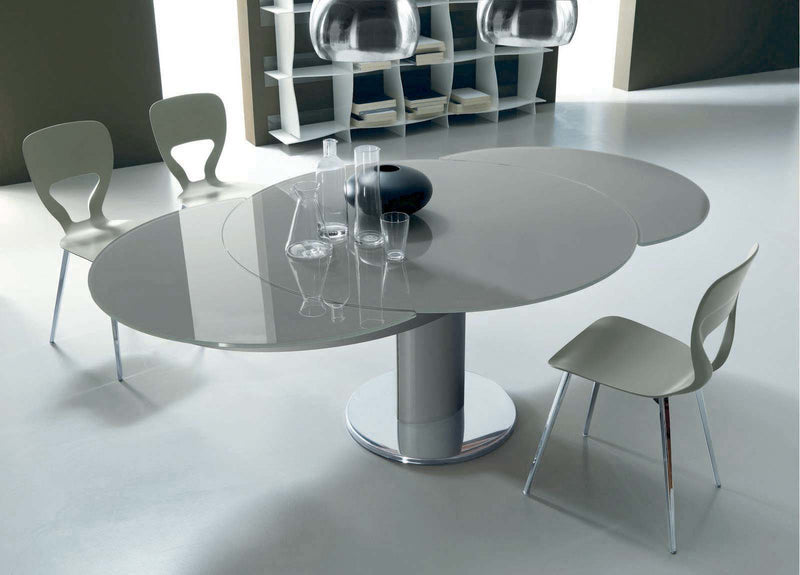 Giro - Tavolo rotondo allungabile Bontempi gamba centrale in acciaio cm Ø 130/210x75h - vari colori