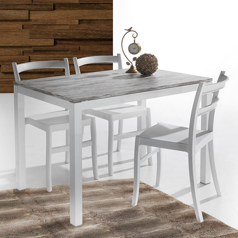 Tavolo moderno da cucina allungabile piano effetto vintage cm 130/190x80