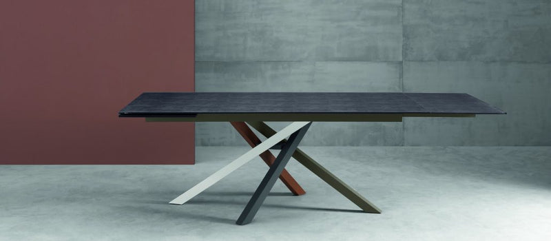 tavolo Kubo struttura metallo-multicolore piano vetro float acidato antigraffio ardesia-135